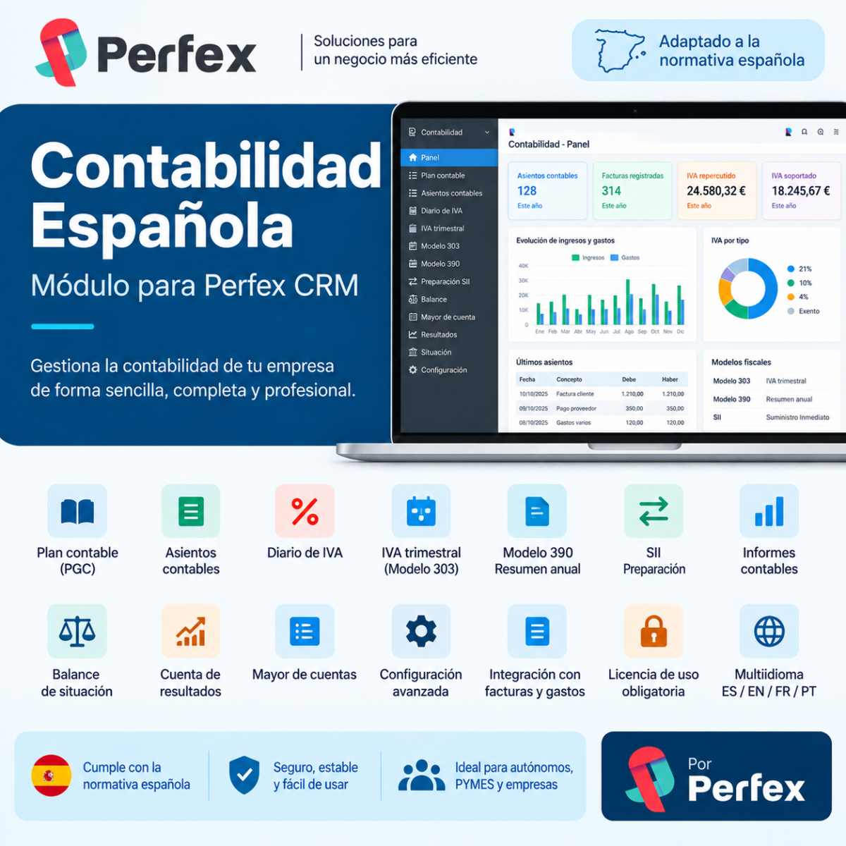 Módulo de Contabilidad Española para Perfex CRM
