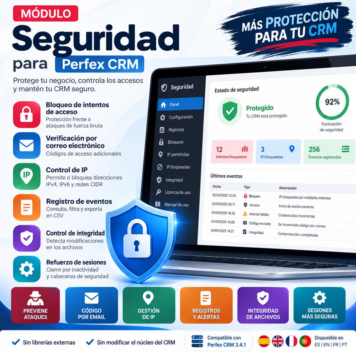 Módulo de Seguridad para Perfex CRM | Protección Avanzada